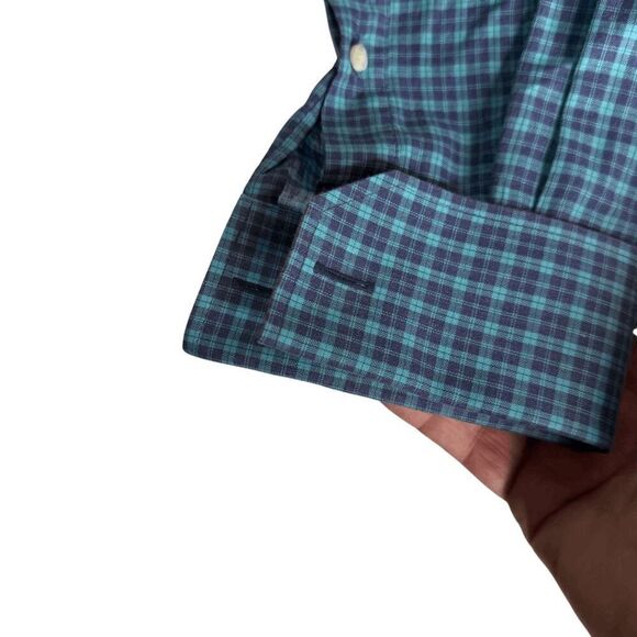 Alton Lane Men's Plaid French Cuffs‎ Button Down Shirt Blue Green Size XL - Picture 8 of 9
